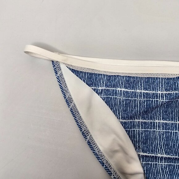 Tavik Size Small Blue And White Antic Full Bikini Bottom Swim Thin Strap Hip - Picture 4 of 6